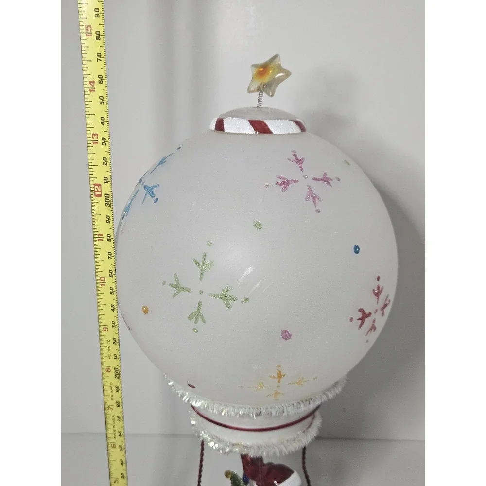 Lighted Acrylic Hot Air Balloon Snowman Christmas Vtg JCPenney Home Collection